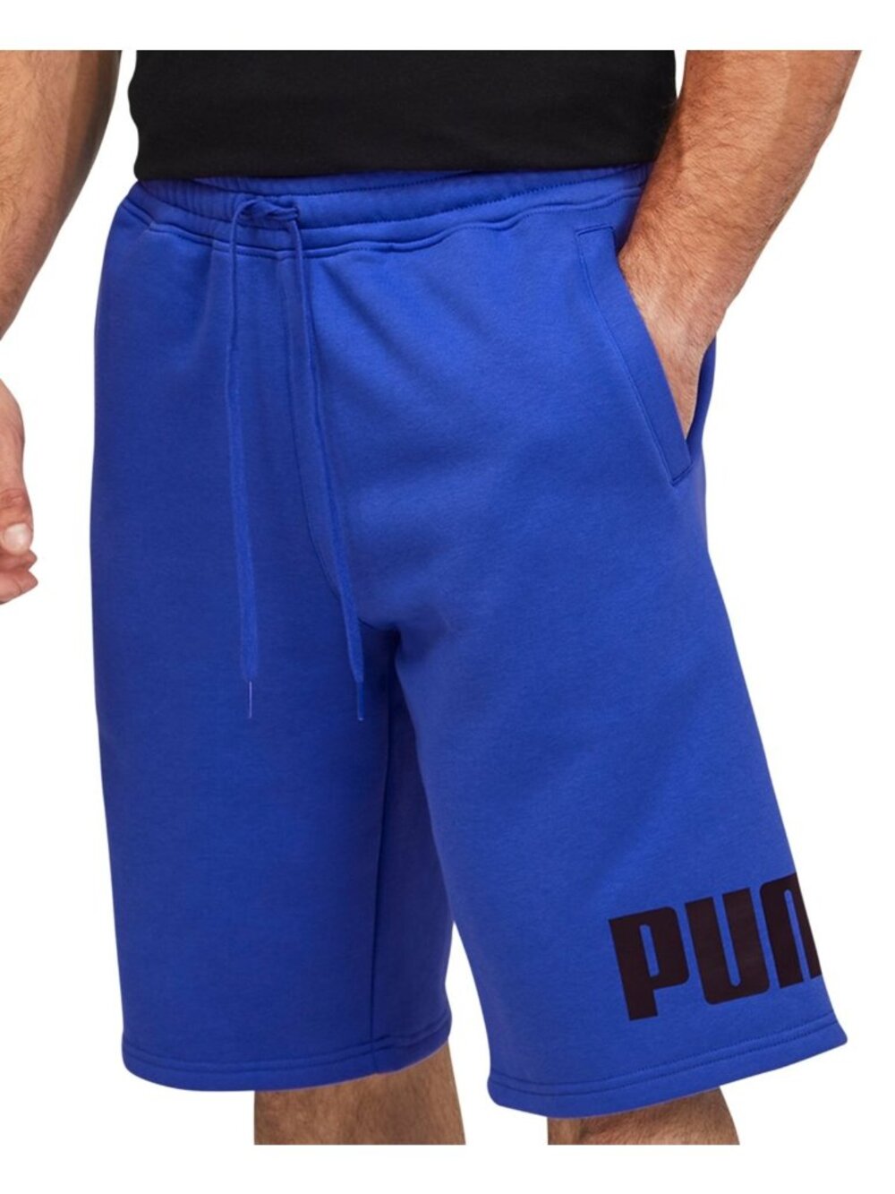 Puma Mens Classic Big Fleece Logo Sweat Shorts Royal Sapphire Blue Size M NWT